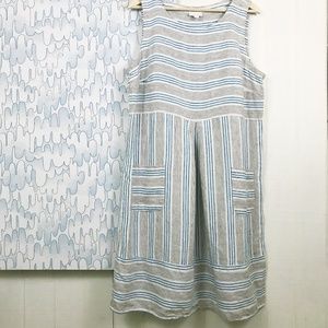 J.Jill Love Linen Sleeveless Midi Two-Pocket Dress